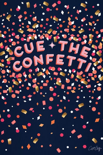 Navy - Cue The Confetti by Cat Coquillette art print