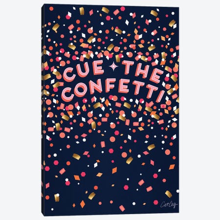Navy - Cue The Confetti Canvas Print #CCE473} by Cat Coquillette Canvas Art