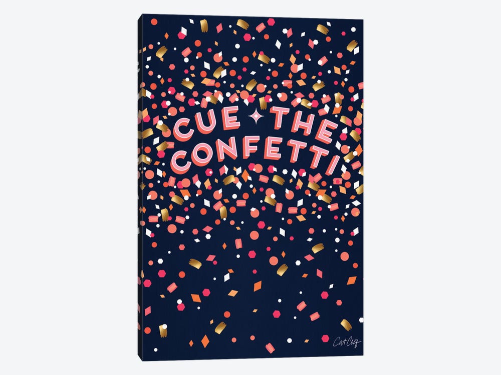 Navy - Cue The Confetti by Cat Coquillette 1-piece Canvas Art Print