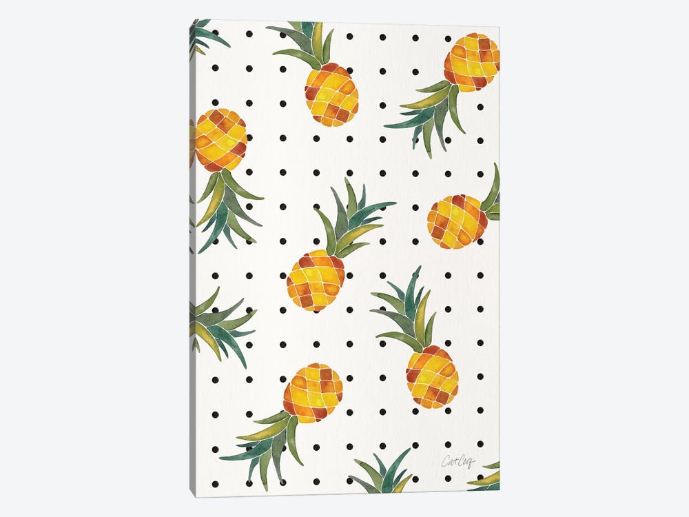 Pineapple Polka Dots by Cat Coquillette 1-piece Canvas Print