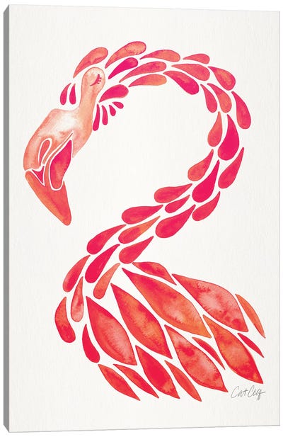 Pink - Miami Flamingo Canvas Art Print - Flamingo Art