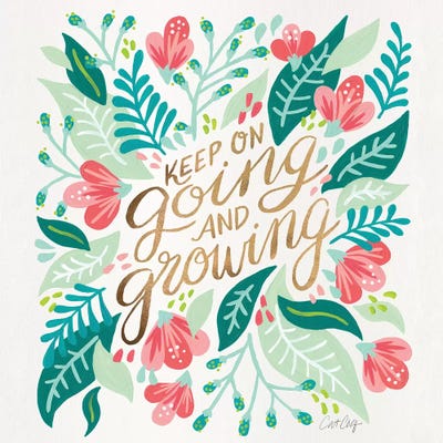 Pink Mint - Going And Growing by Cat Coquillette canvas print