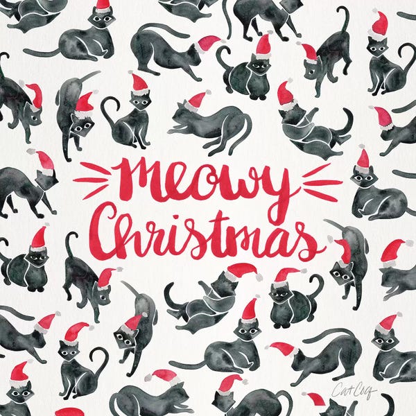 Cat Coquillette: Red Type - Meowy Christmas by Cat Coquillette