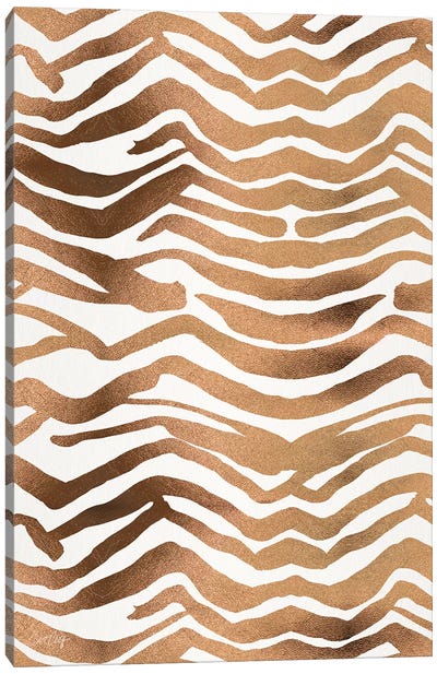 Rose Gold - Zebra Print Canvas Art Print - Animal Patterns