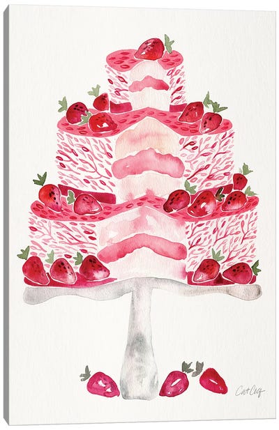 Strawberry Short Cake Canvas Art Print - Berry Art