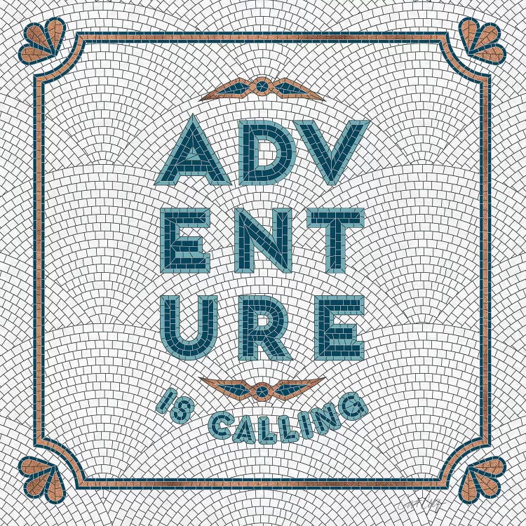 Teal White - Adventure Is Calling Mosaic