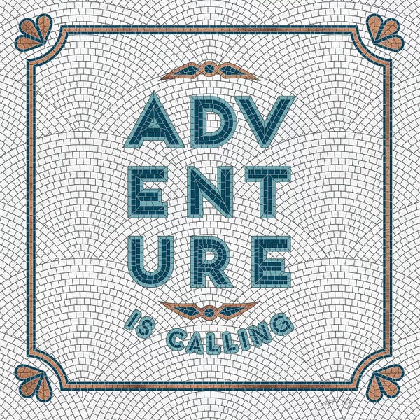 Cat Coquillette: Teal White - Adventure Is Calling Mosaic by Cat Coquillette