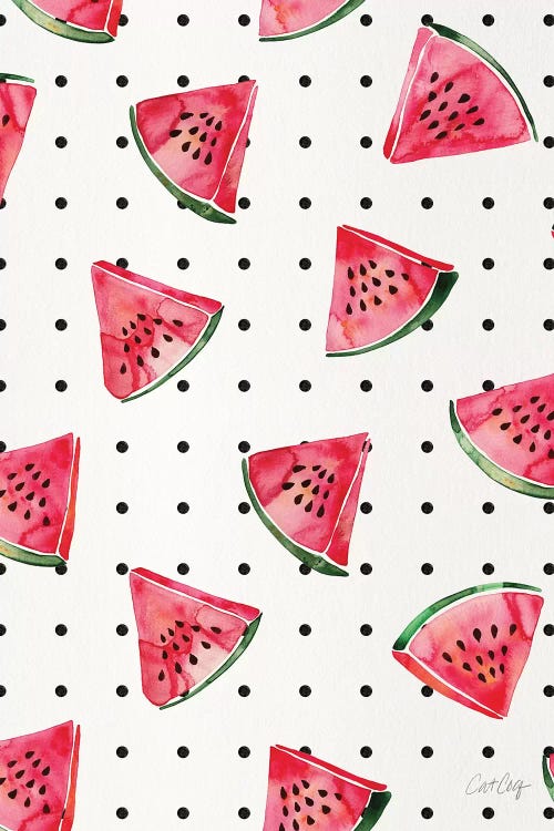 Watermelon Polka Dots