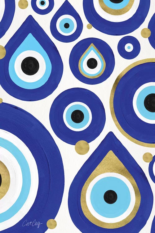 White - Evil Eye Charms by Cat Coquillette wall art