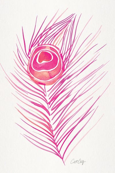Feathers: Peacock Feather Pink by Cat Coquillette
