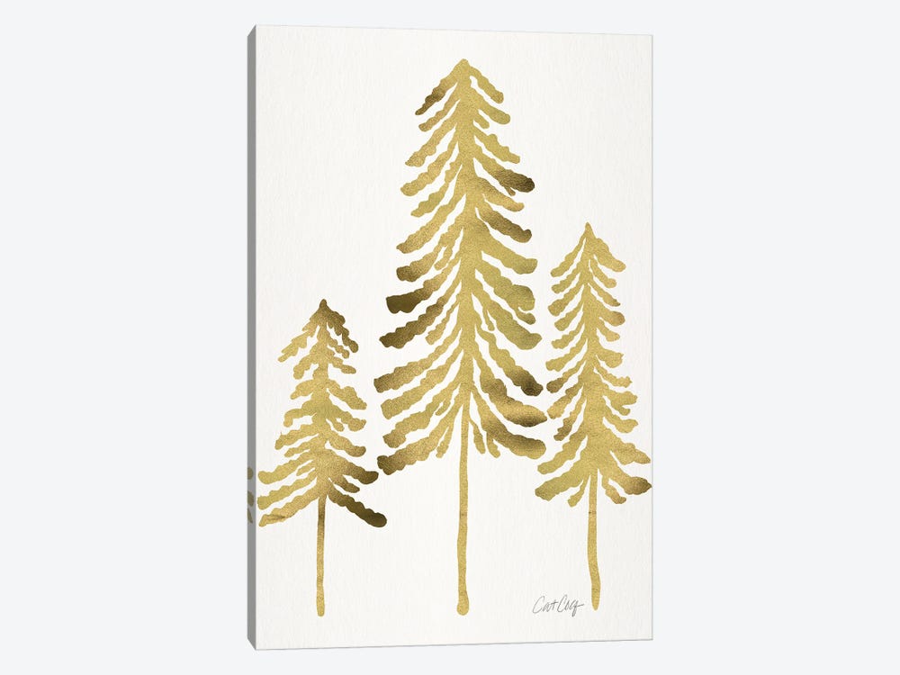 Pine Trees Gold by Cat Coquillette 1-piece Canvas Art Print