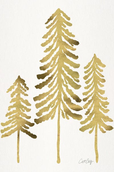 Cat Coquillette: Pine Trees Gold by Cat Coquillette