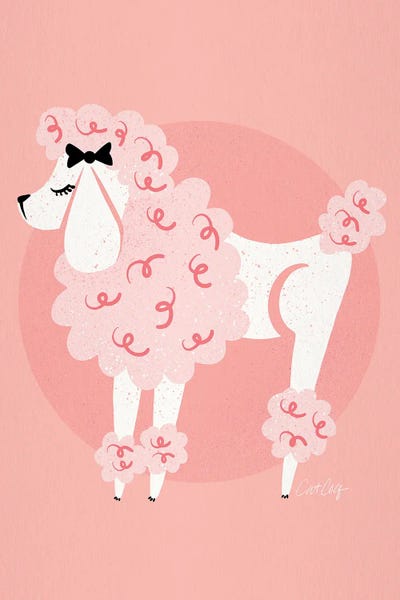 Poodles: Poodle Puffs Pink by Cat Coquillette