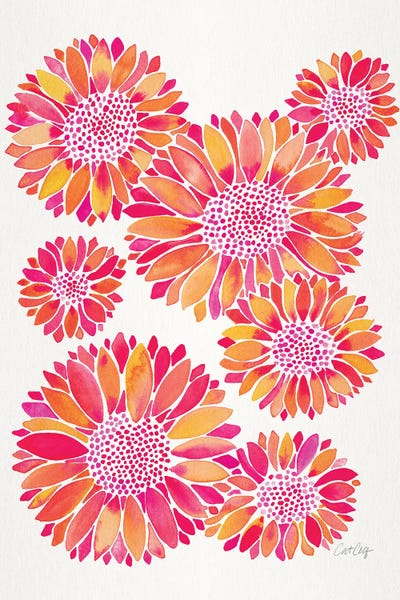 Sunflower Blooms Pink by Cat Coquillette multi panel art