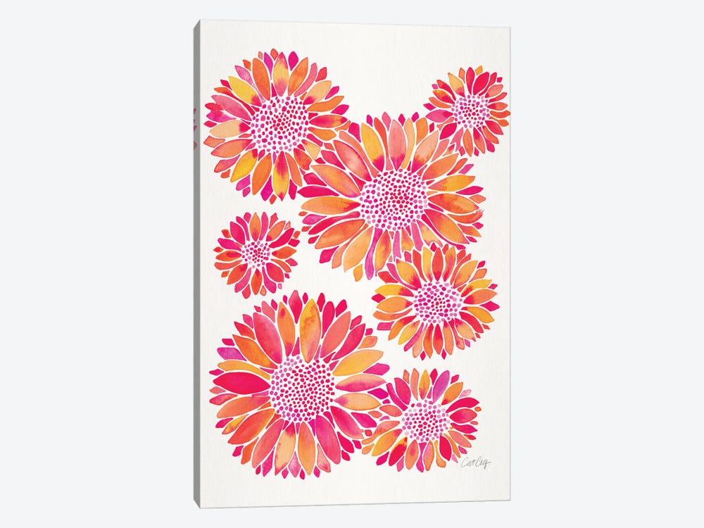 Sunflower Blooms Pink by Cat Coquillette 1-piece Canvas Artwork