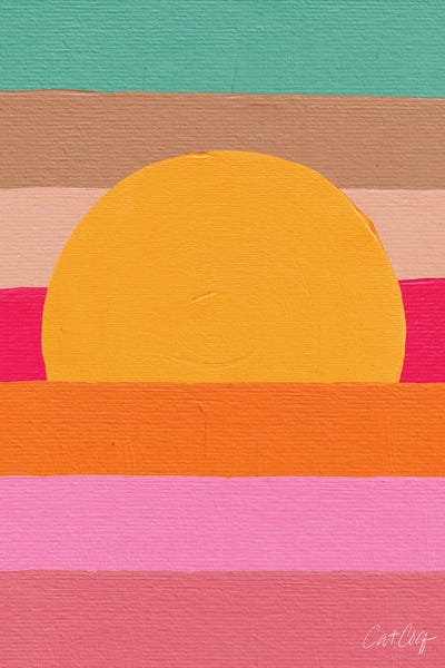 Sunset Waves Magenta by Cat Coquillette art print