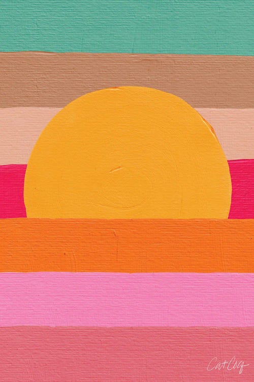 Sunset Waves Magenta by Cat Coquillette wall art