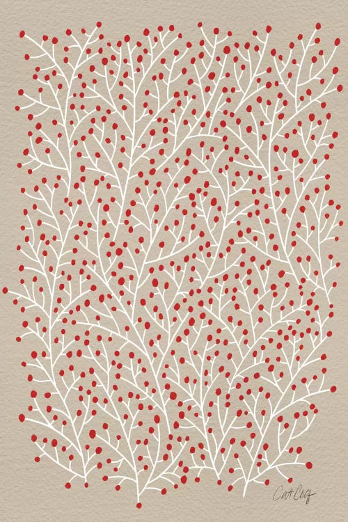 Berry Branches Red Tan