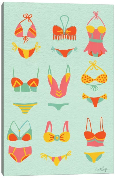 Bikini Mint Canvas Art Print - New Year, New You!