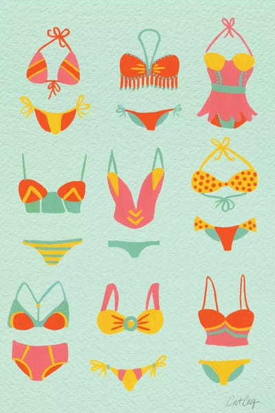 Women's Swimsuits: Bikini Mint by Cat Coquillette