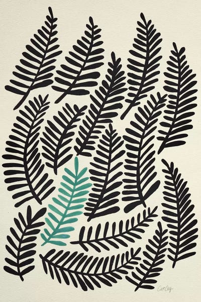 Floral & Botanical Patterns: Black Fronds by Cat Coquillette