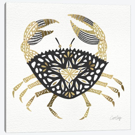 Black Gold Crab Canvas Print #CCE65} by Cat Coquillette Canvas Print