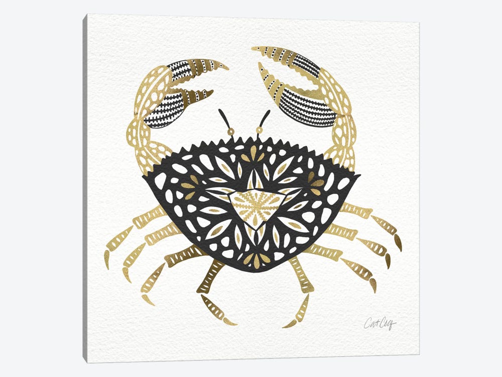 Black Gold Crab by Cat Coquillette 1-piece Canvas Artwork