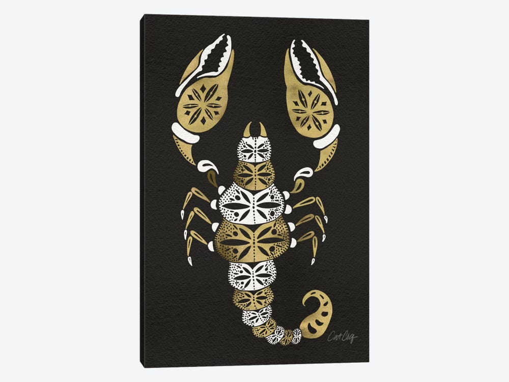 Black Gold Scorpion by Cat Coquillette 1-piece Canvas Art Print