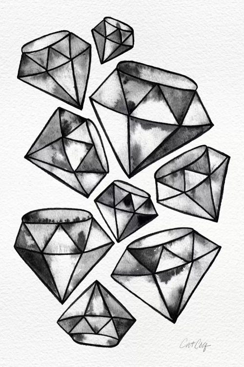 black and white diamond drawing