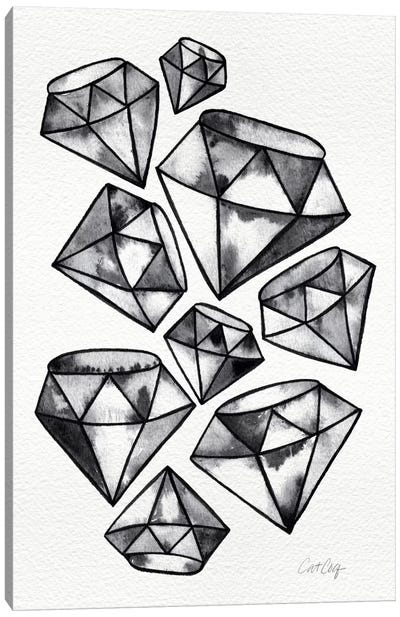 Black Tattoo Diamonds Canvas Art Print - Cat Coquillette