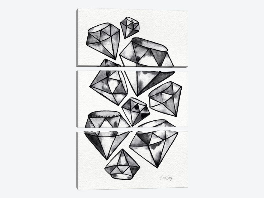 Black Tattoo Diamonds by Cat Coquillette 3-piece Canvas Artwork