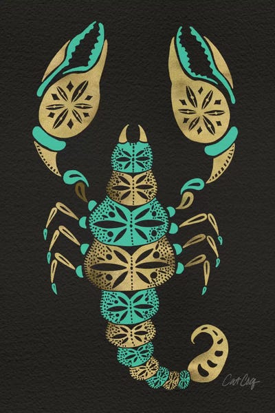Cat Coquillette: Black Turquoise Scorpion by Cat Coquillette