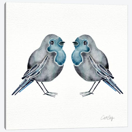 Blue Birds Canvas Print #CCE74} by Cat Coquillette Canvas Artwork