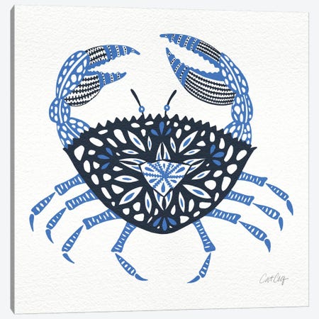 Blue Crab Canvas Print #CCE75} by Cat Coquillette Canvas Wall Art