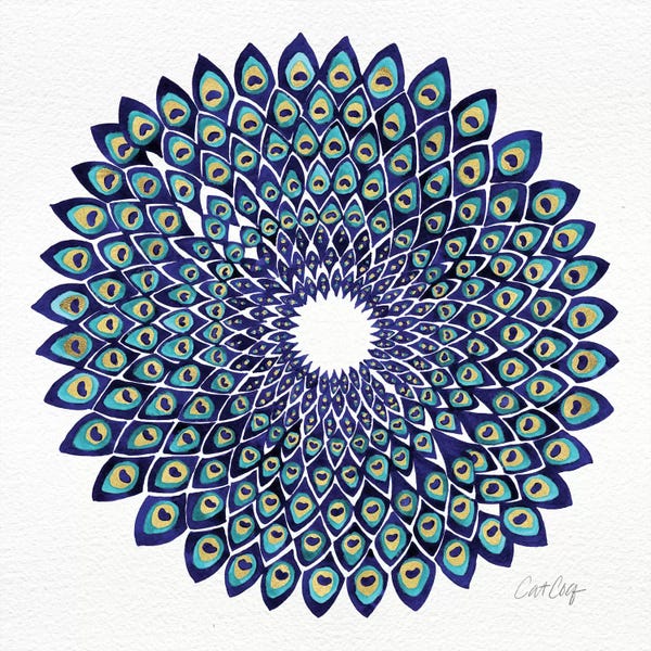 Feathers: Blue Gold Peacock by Cat Coquillette