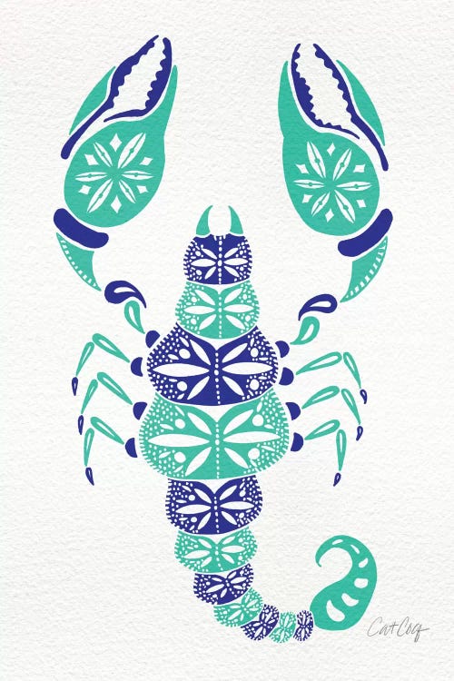 Blue Turquoise Scorpion by Cat Coquillette wall art
