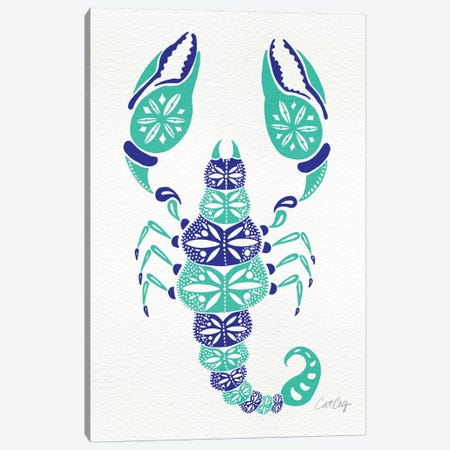 Blue Turquoise Scorpion Canvas Print #CCE81} by Cat Coquillette Canvas Art