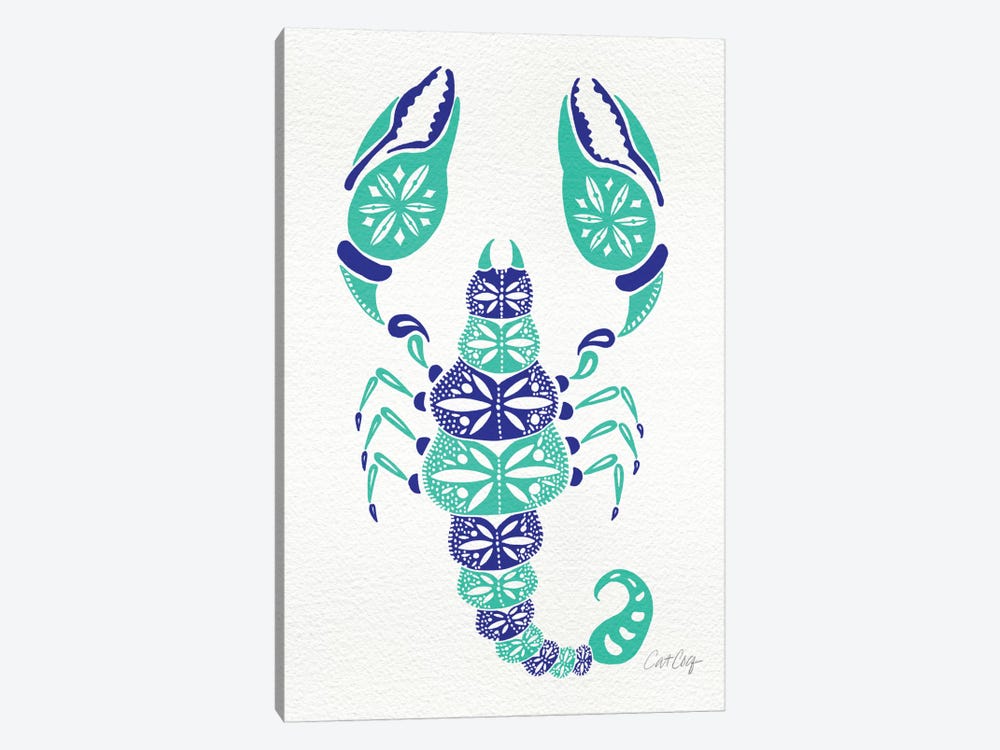Blue Turquoise Scorpion by Cat Coquillette 1-piece Canvas Art
