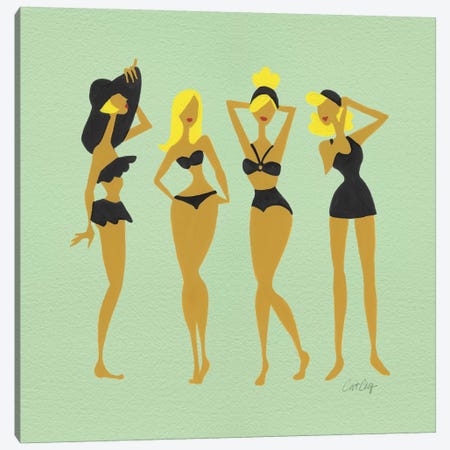 Bombshells Blonde Black Canvas Print #CCE82} by Cat Coquillette Canvas Wall Art