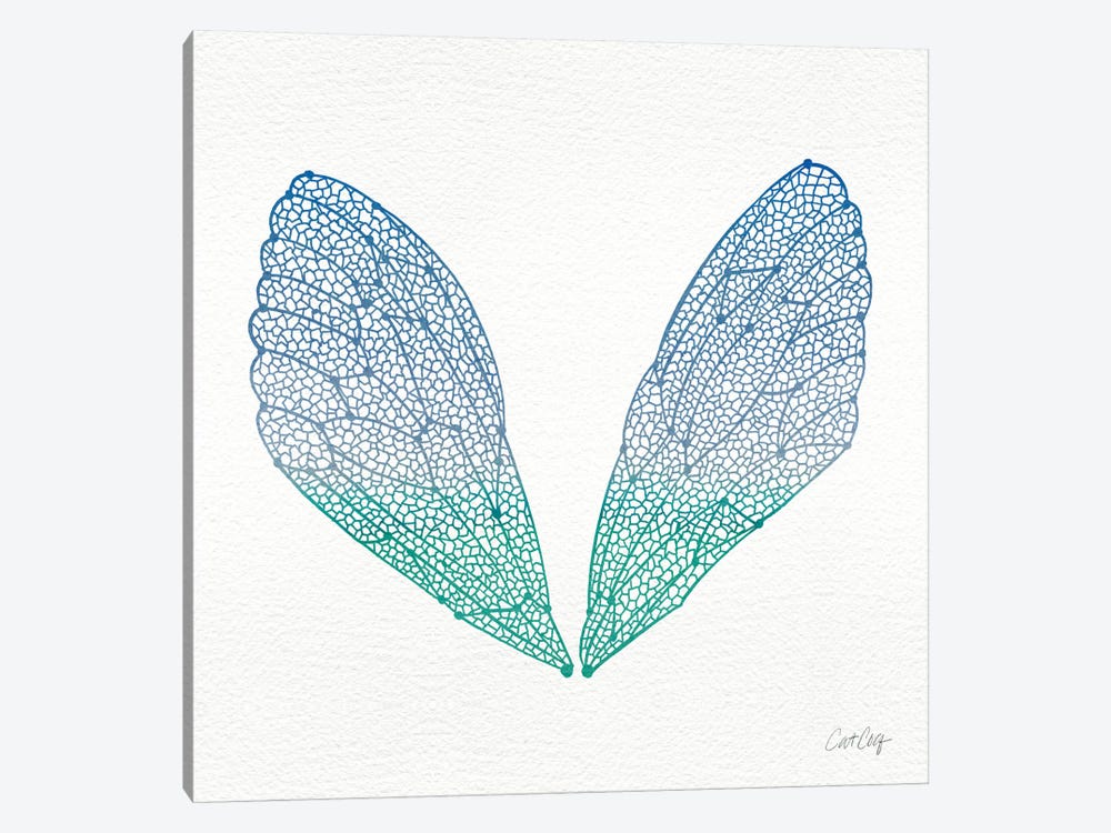 Cicada Wings Blue Turquoise by Cat Coquillette 1-piece Canvas Art