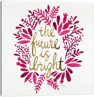 Bright Future Pink Canvas Art Print - Bold & Bright