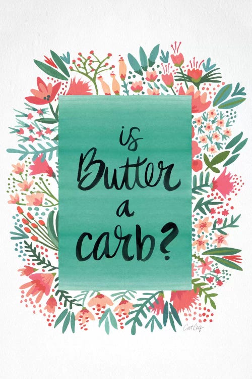 Butter Carb Flowers White by Cat Coquillette canvas print