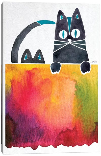 Cats Canvas Art Print - Black Cat Art