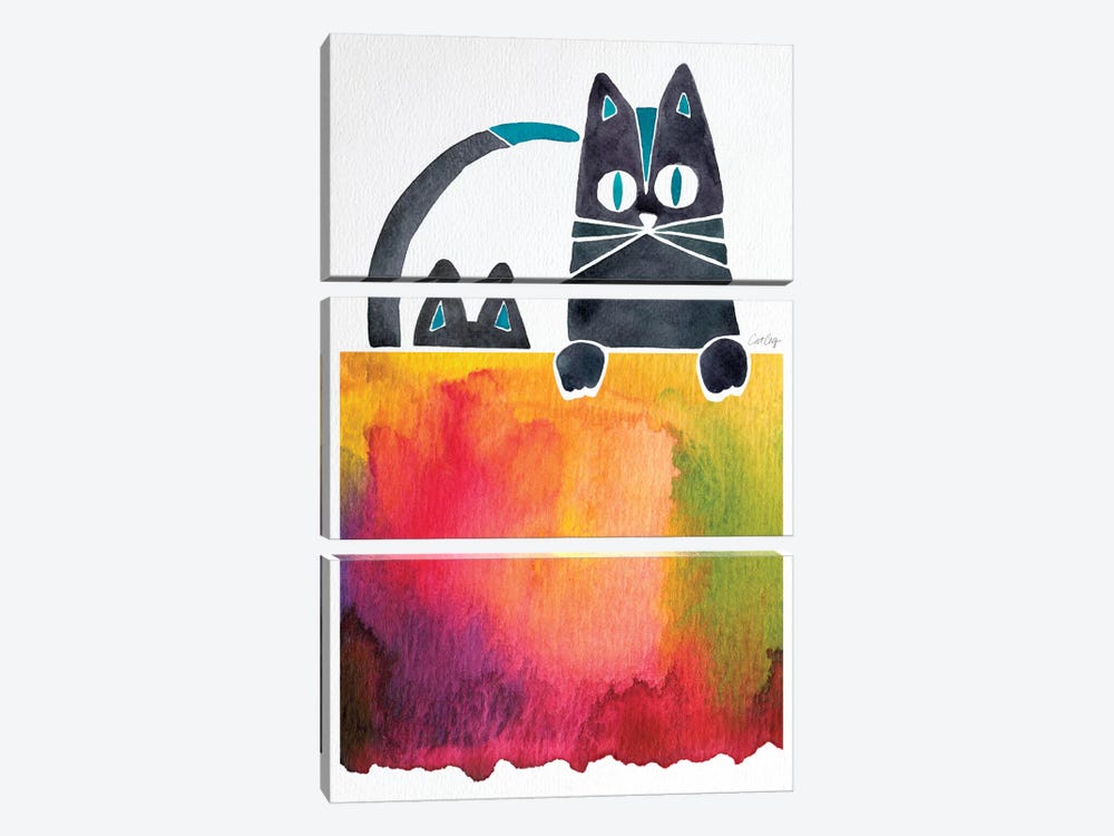 Cats by Cat Coquillette 3-piece Canvas Print