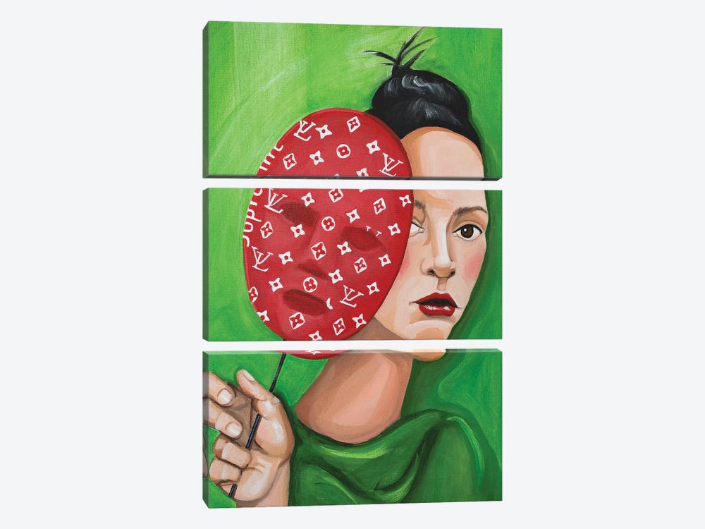 Louis Vuitton Supreme Mask by CeCe Guidi 3-piece Canvas Wall Art