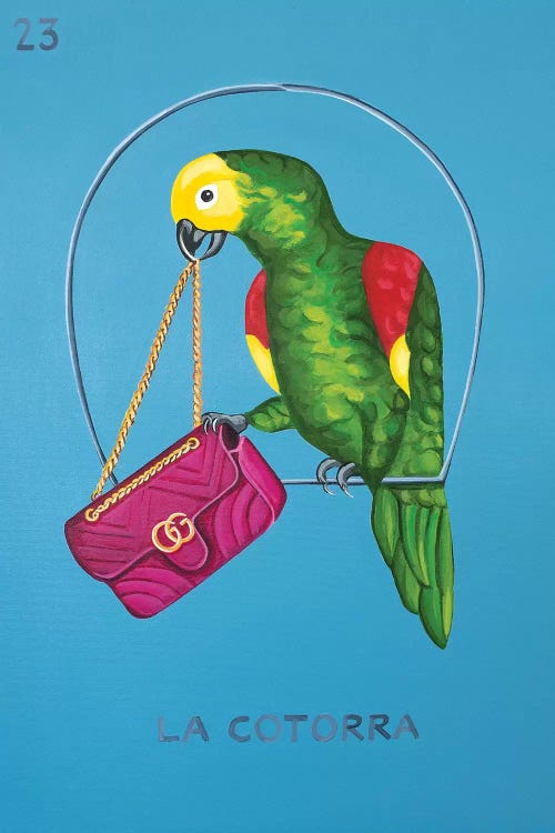 The Parrot with Gucci Bag