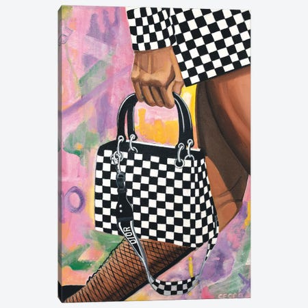 Checkered Lady Dior Bag Canvas Print #CCG20} by CeCe Guidi Canvas Artwork