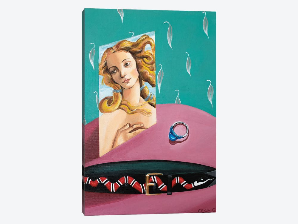 Dresser with Botticelli, Tiffany Ring and Gucci Belt by CeCe Guidi 1-piece Canvas Print
