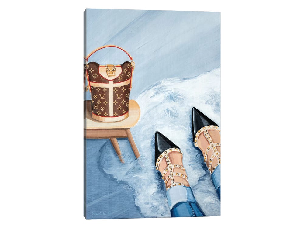 Louis Vuitton Monogram Bag & Valentino Heels by Cece Guidi Fine Art Paper Print ( Fashion > Fashion Brands > Louis Vuitton art) - 24x16x.25