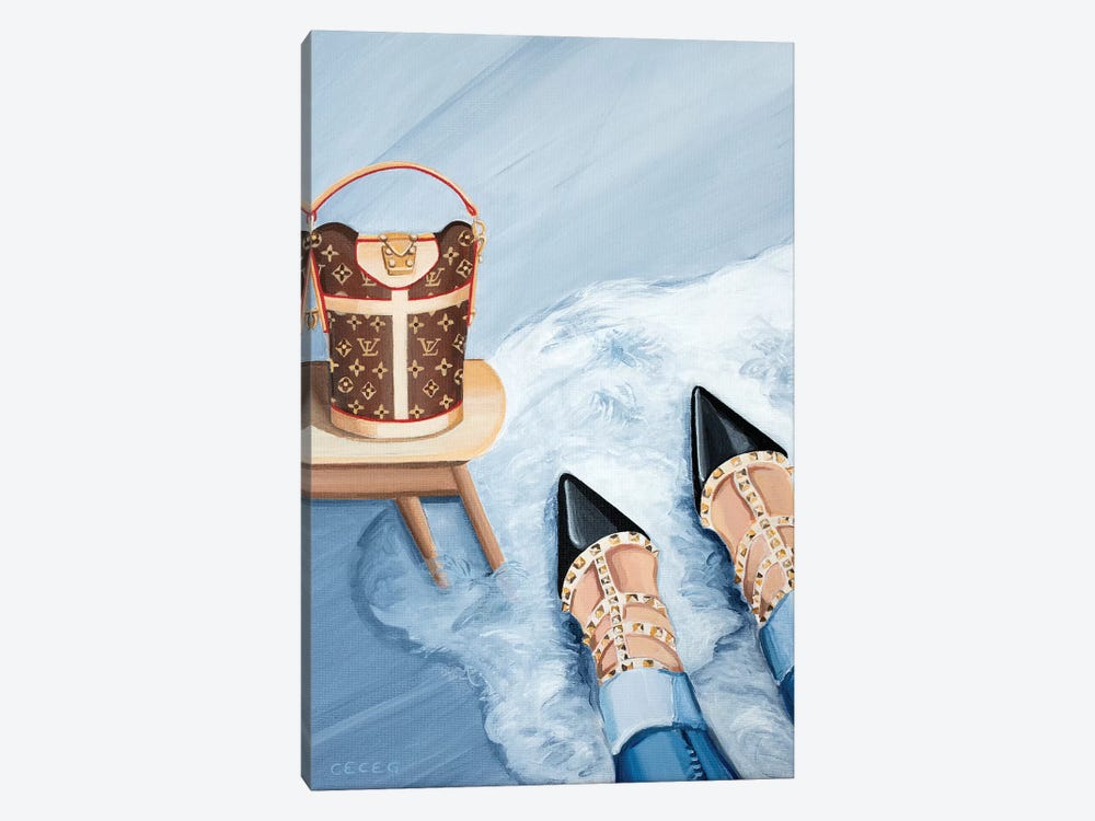 Louis Vuitton Monogram Bag & Valentino Heels by CeCe Guidi 1-piece Canvas Art Print